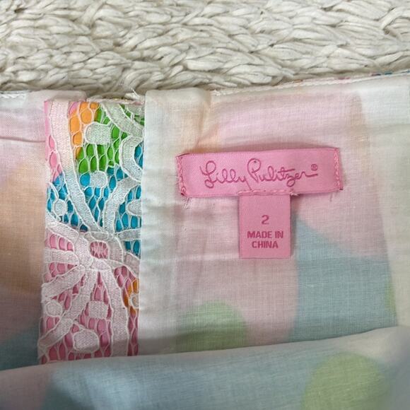 Lilly Pulitzer Tate Floral Sailsbury Short Skirt Resort Lace Summer Vacation - Picture 4 of 8